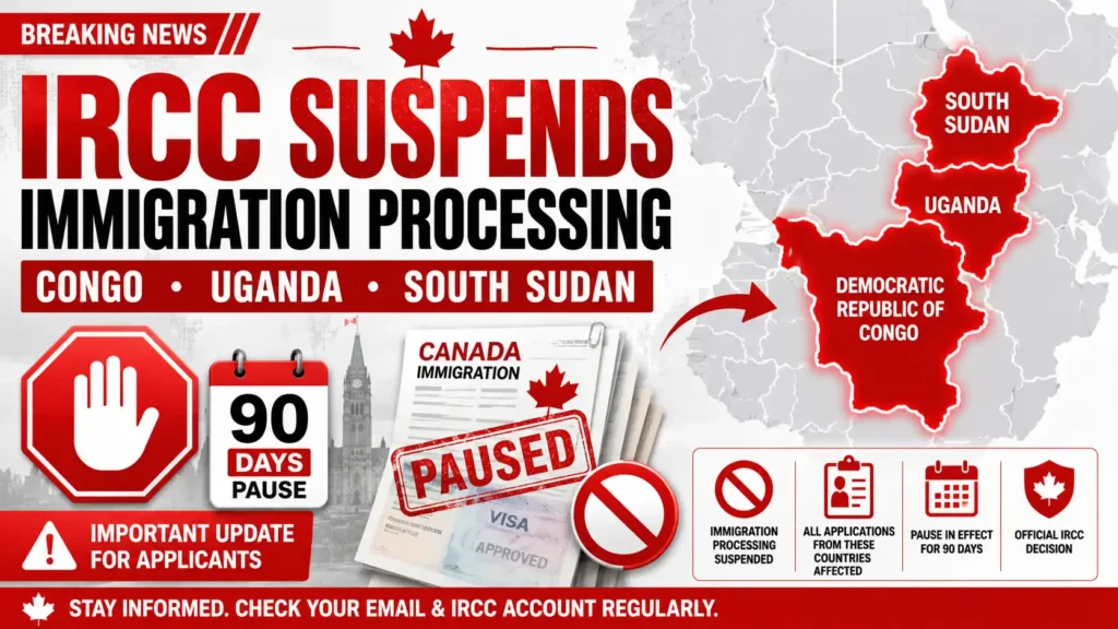 ircc suspends immigration processing for congo uganda south sudan